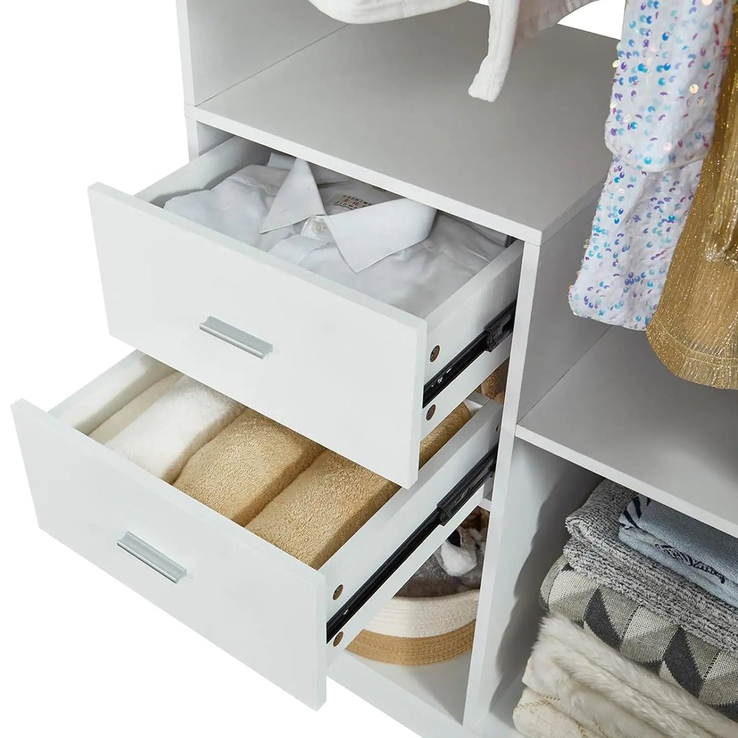 Elegant White Closet Organizer System