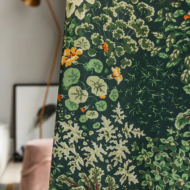 American Fresh Forest Green Plant Curtains