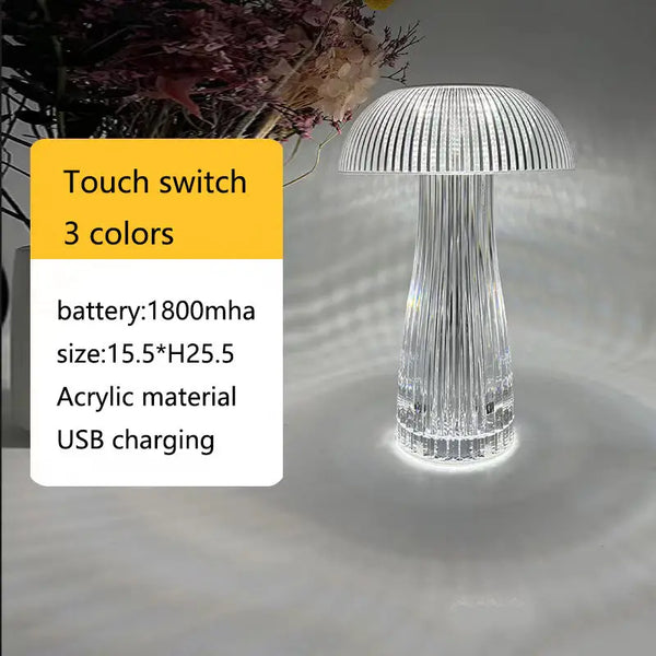 Mushroom Crystal Table Lamp - Colorful Touch Light