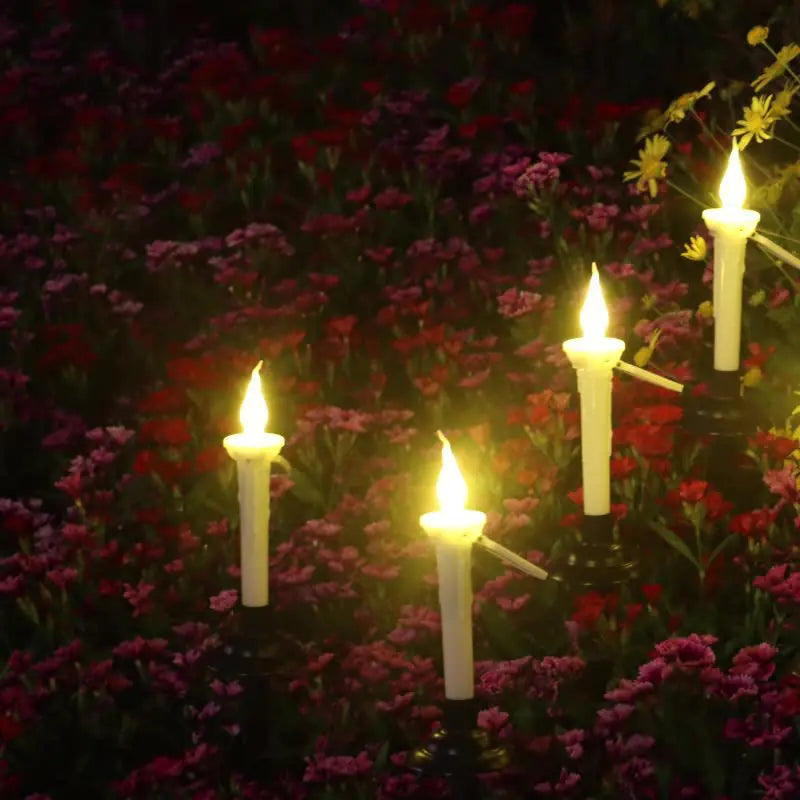 4 pcs Solar Candle Flicker Lights for Outdoor Decor