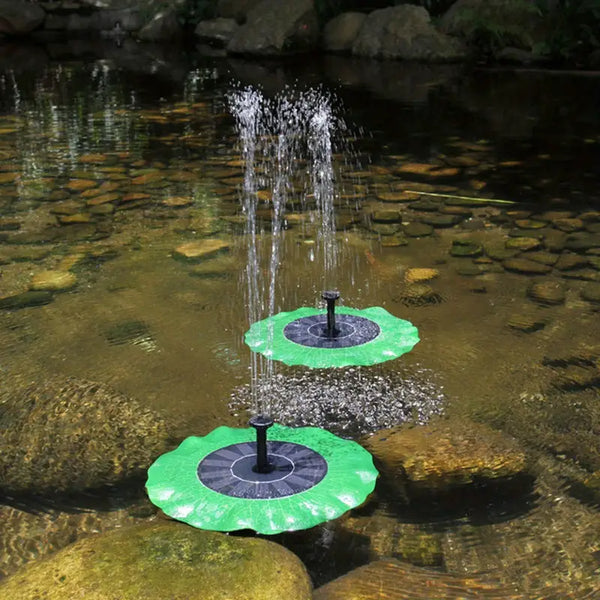 Solar Pump with Floating Lotus Flowers for Outdoor Decor