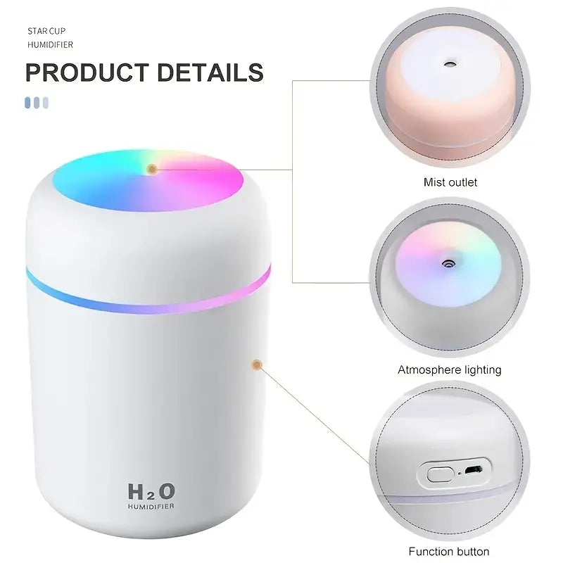 Portable 300ML USB Humidifier and Aroma Diffuser