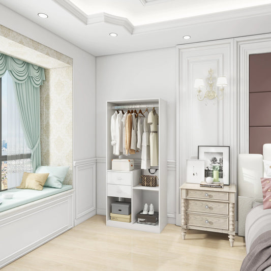 Elegant White Closet Organizer System