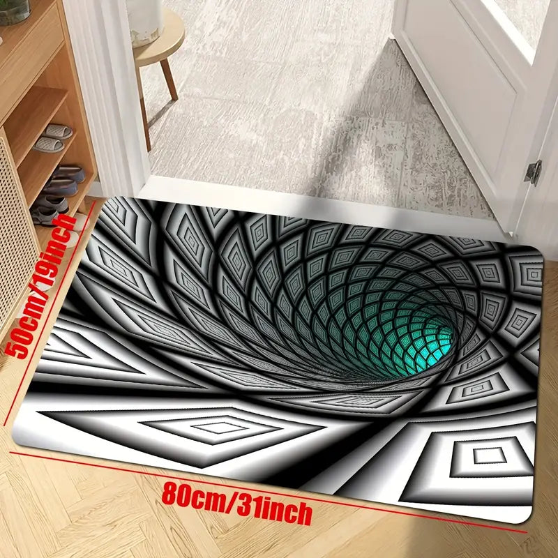 3D Swirl Illusion Rug Entry Floor Mat for Home Decor