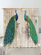 Vintage Peacock Window Curtains (1 Pair)