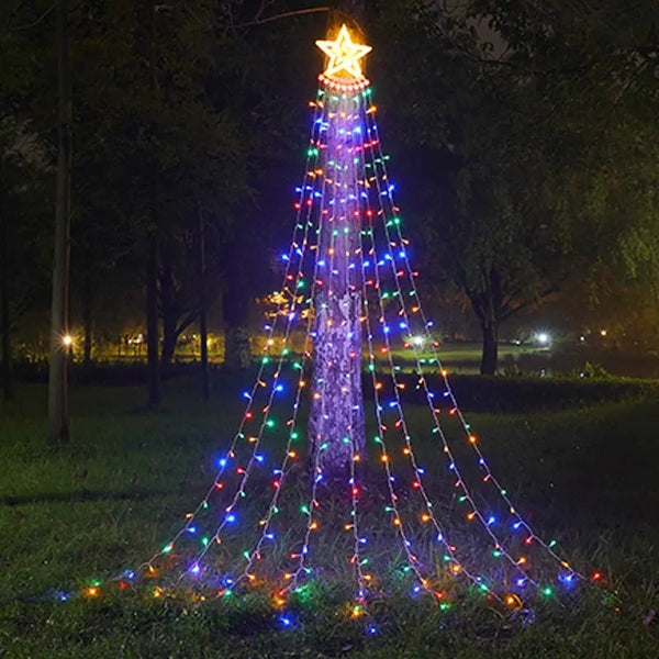 LED Five-Pointed Star Waterfall Light for Outdoor Decor