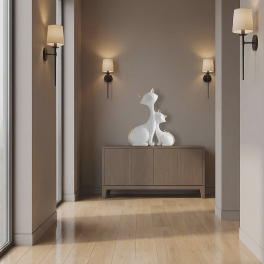 Modern Minimalist Lucky Cat Figurine for Home Decor
