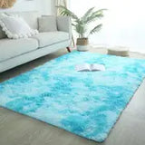 Tie Dye Plush Rectangle Floor Mat for Home Decor 47x63in