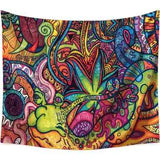 Psychedelic Graffiti Tapestry and Printed Curtains