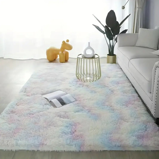 Tie Dye Plush Rectangle Floor Mat for Home Decor 47x63in
