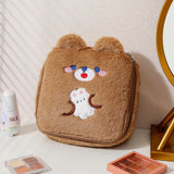 Cute Rabbit Plush Bear Square Cosmetic Storage Bag