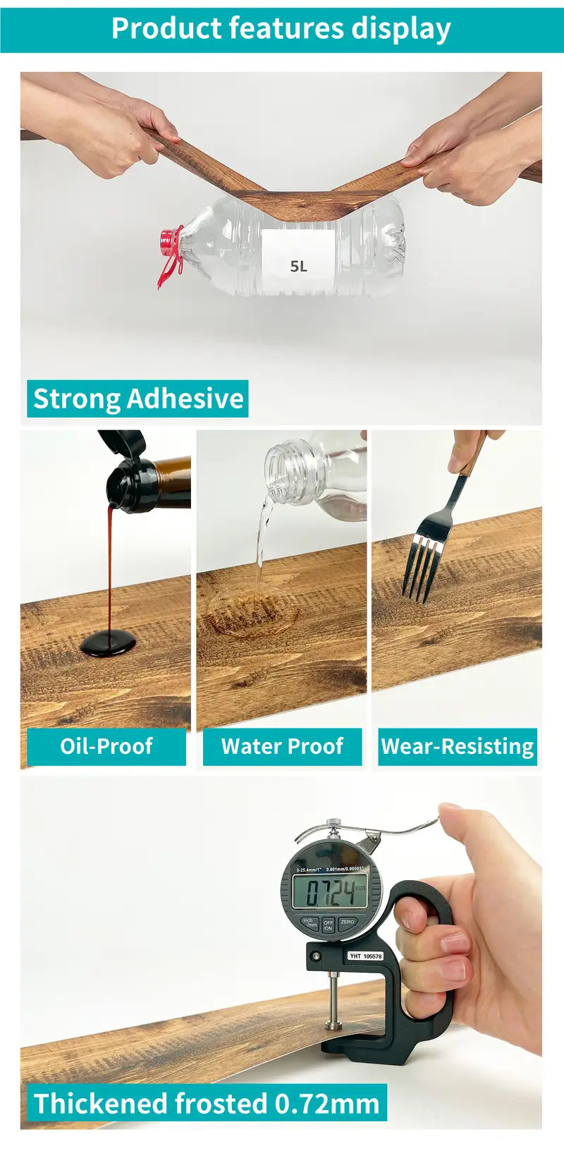 Classic Wood Grain Floor Stickers