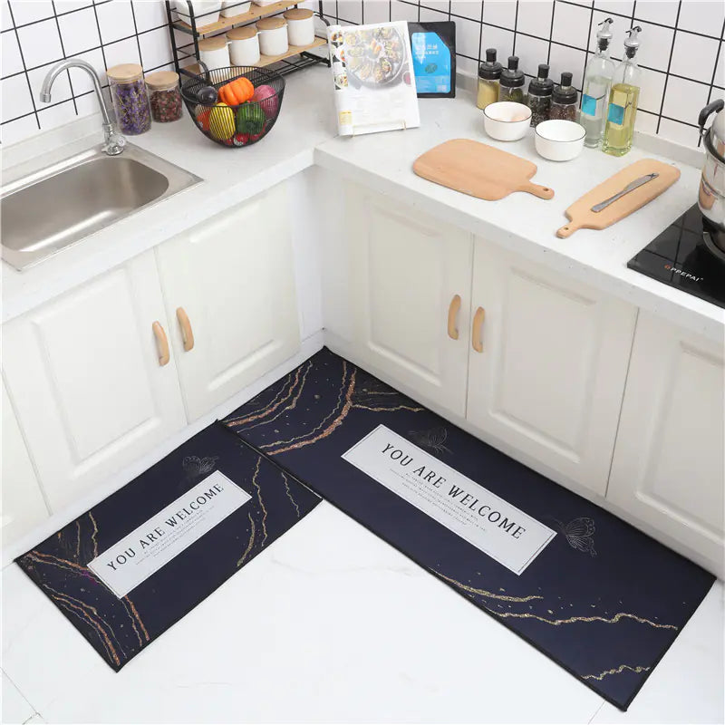 Long Cartoon Non-Slip Kitchen Mat, Washable Rugs Set